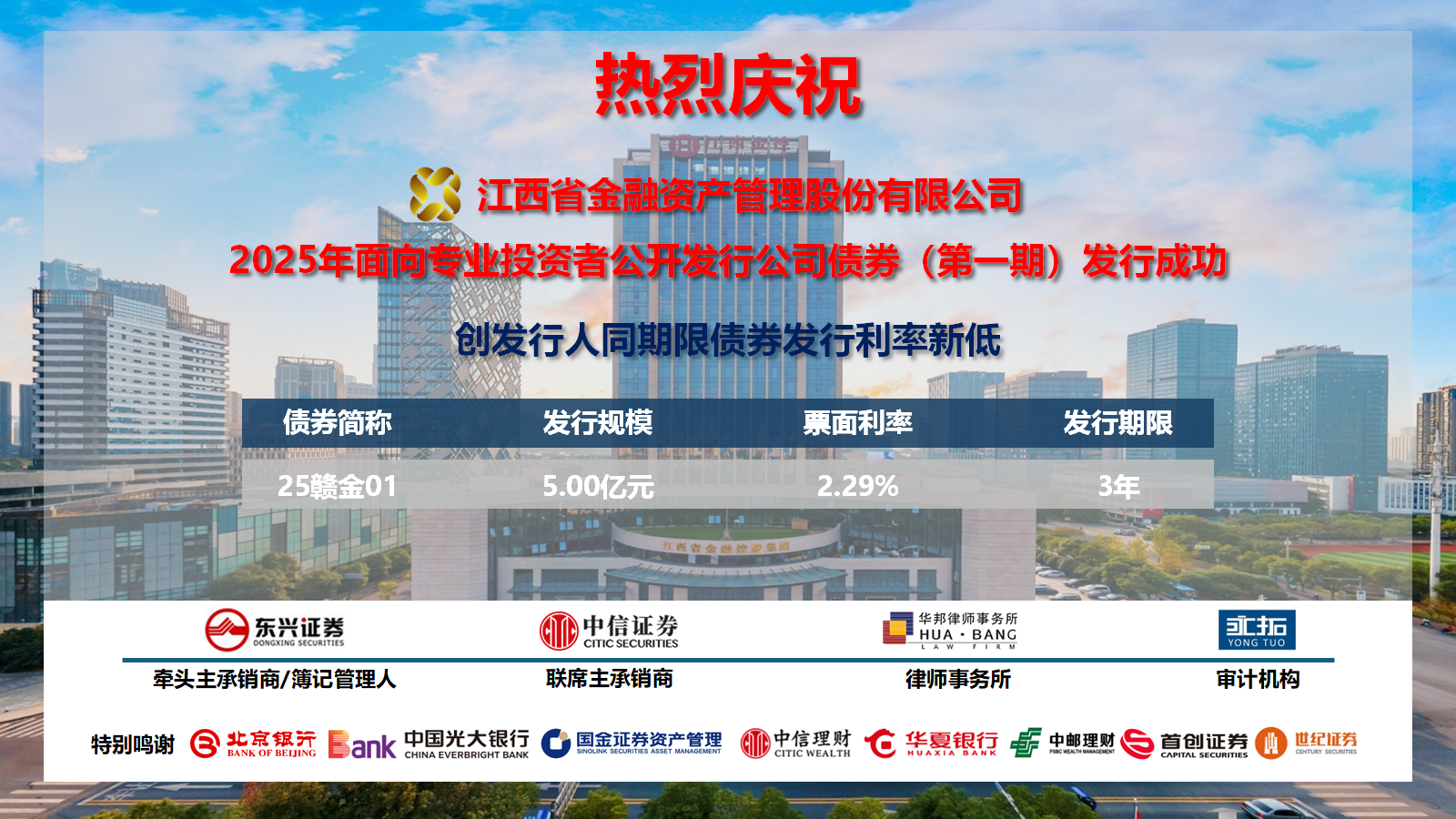 江西金资公司发行2025年第一期小公募公司债